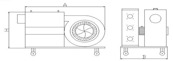 高壓熱風(fēng)機(B型)尺寸圖